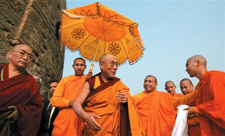 dalai lama images. Dalai Lama and crew